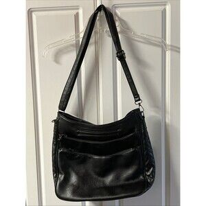 Sam & Hadley Black Leather Zippered Purse Shoulder Bag